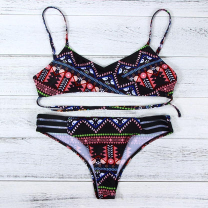 Purple Fashion Women Bohemia Push-Up Padded Bra Beach Bikini