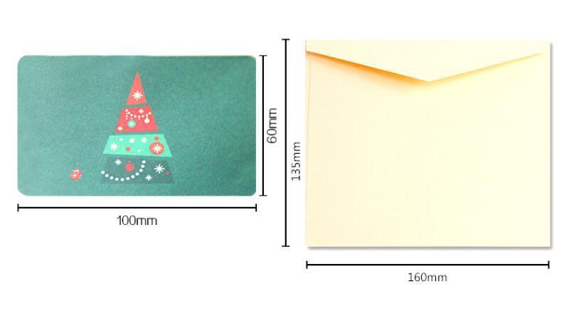 3Pcs/Lot 3D Pop Up Merry Christmas Paper Cards Gift Handmade Colourful Christmas Tree Greeting Cards