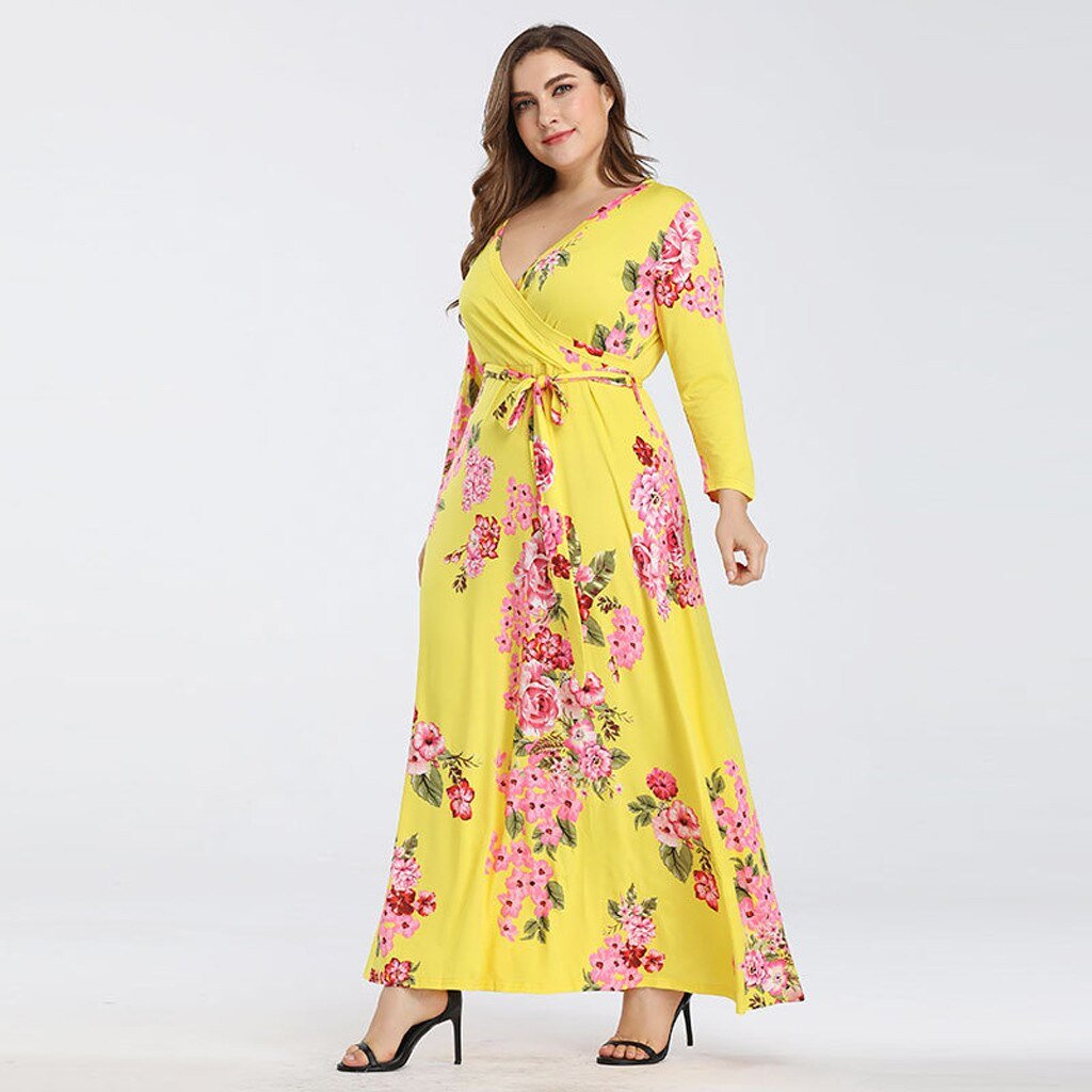 Summer Floral V Neck Clothes For Pregnant Women Printing  Long Sleeve Dress