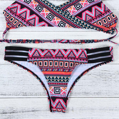 Purple Fashion Women Bohemia Push-Up Padded Bra Beach Bikini
