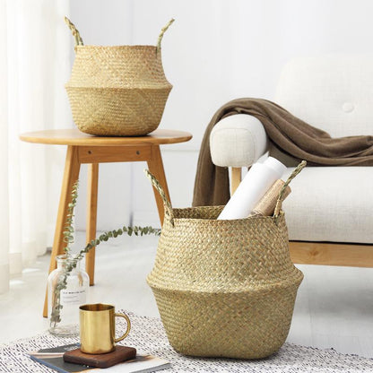 Seaweed Wicker Basket Rattan Hanging Flowerpot Flowerpot Dirty Clothes Dirty Clothes Basket Storage Basket   Wf1015