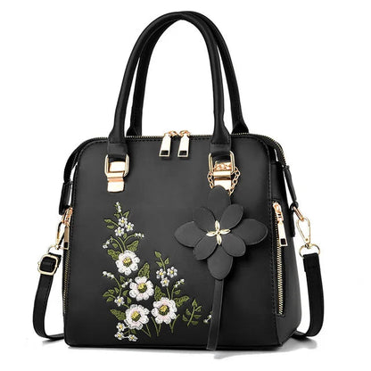 Luxury Embroidery Handbag For Women Pu Leather Tassel Crossbody Bag Designer Handle Bag Brand Female Shoudler Bag Bolso