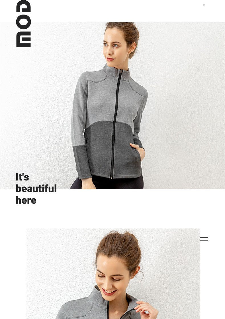 Autumn And Winter New Style Zip Cardigan Panel Sports Yoga Clothes Women'S Outdoor Training Running Fitne