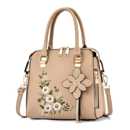Luxury Embroidery Handbag For Women Pu Leather Tassel Crossbody Bag Designer Handle Bag Brand Female Shoudler Bag Bolso