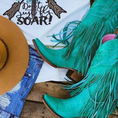 Boho Women Bohemia Style Gladiator Motorcycle Boots Fringed Cowboy Autumn Women Tassel Shoes