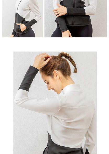 Autumn And Winter New Style Zip Cardigan Panel Sports Yoga Clothes Women'S Outdoor Training Running Fitne