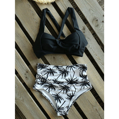 Sexy High Waist Bikini Floral Halter Plus Size Swimwear Women Swimsuit Female Bikini Set Bodysuit Bathing Suit Summer Biquini Xxl