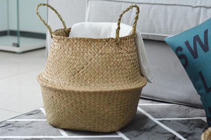 Seaweed Wicker Basket Rattan Hanging Flowerpot Flowerpot Dirty Clothes Dirty Clothes Basket Storage Basket   Wf1015