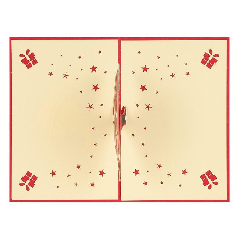 3 Pcs/Lot 3D Stereoscopic Christmas Card Santa Claus Greeting Cards  Envelope Paper Carving Card For Birthday Party