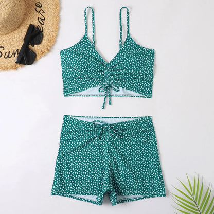 High Waist Bikini Swimsuit Women 2023 Push Up Bikini Floral Swimsuit Print Bikini Boxers Swimwear Swim Trunks Bathing Suit