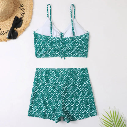 High Waist Bikini Swimsuit Women 2023 Push Up Bikini Floral Swimsuit Print Bikini Boxers Swimwear Swim Trunks Bathing Suit