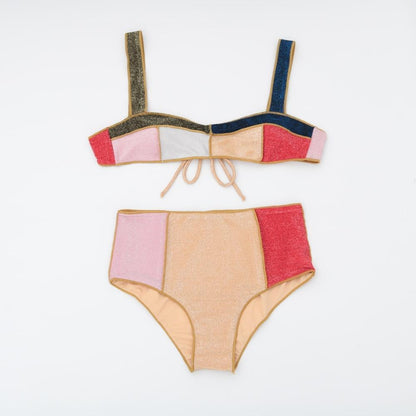 High Waist Bikini Women Swimsuit Contrast Color Patchwork Swimwear Female 2021 New Flash Bathing Suit Beachwear Swimming Suit Xl