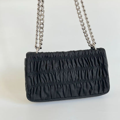 Prada Flap Gaufre Shoulder Nappa Medium Leather Bag