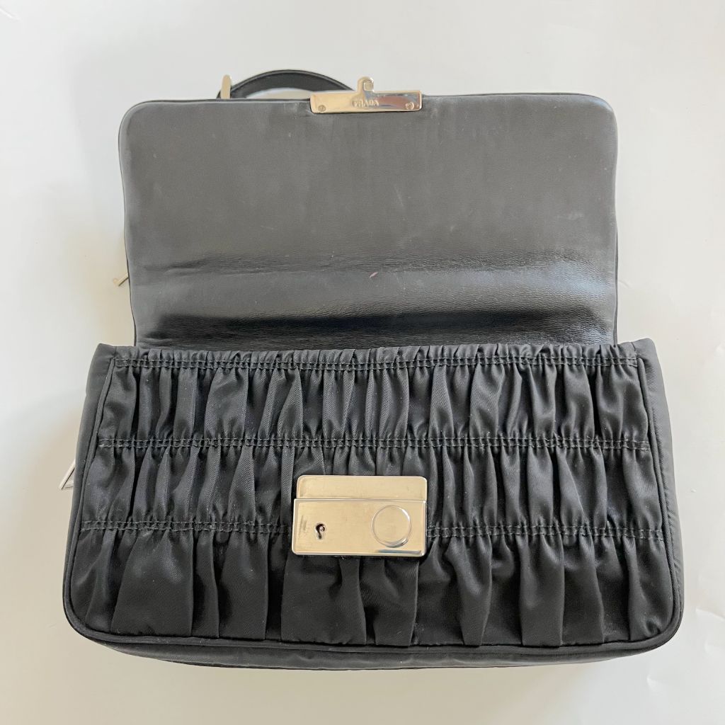 Prada Flap Gaufre Shoulder Nappa Medium Leather Bag