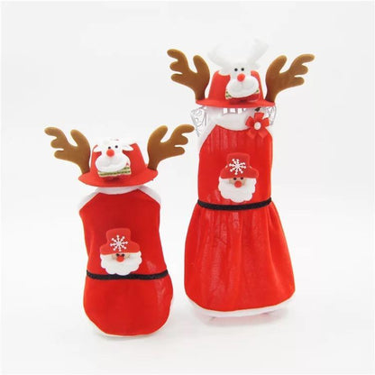 Warm Winter Xmas Pet Dog Clothes Coat Jacket Santa Christmas Clothing For Small Medium Dog Cat Pet Supplies S-Xl