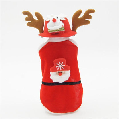 Warm Winter Xmas Pet Dog Clothes Coat Jacket Santa Christmas Clothing For Small Medium Dog Cat Pet Supplies S-Xl