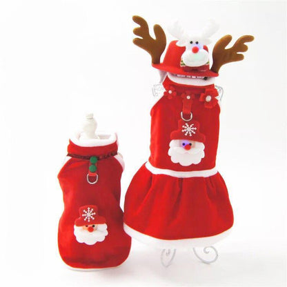 Warm Winter Xmas Pet Dog Clothes Coat Jacket Santa Christmas Clothing For Small Medium Dog Cat Pet Supplies S-Xl