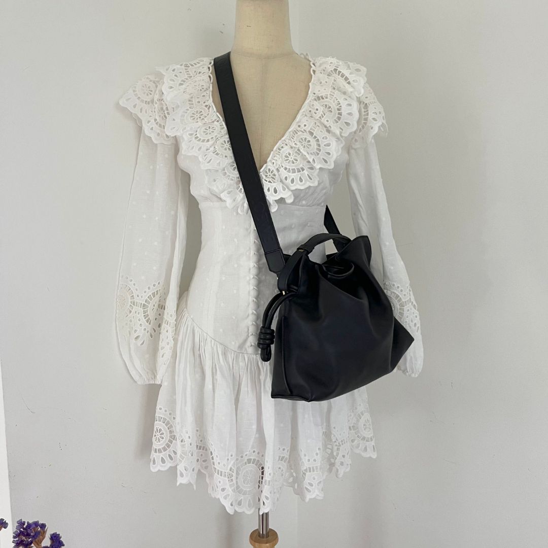 Loewe Shoulder Small Flamenco Bag with Anagram + logo strap