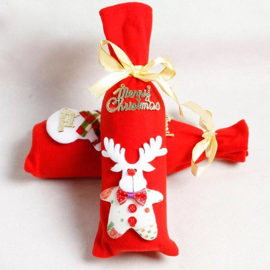 Wine Bottle Cover Bag Decoration Home Party Santa Claus Christmas Party Dinner Decoration Party Natale