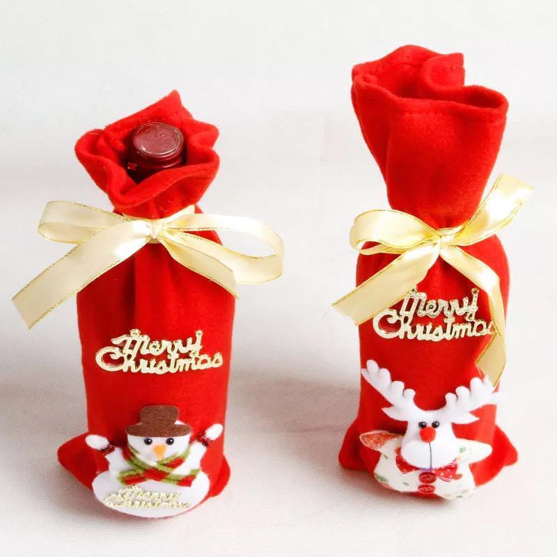 Wine Bottle Cover Bag Decoration Home Party Santa Claus Christmas Party Dinner Decoration Party Natale