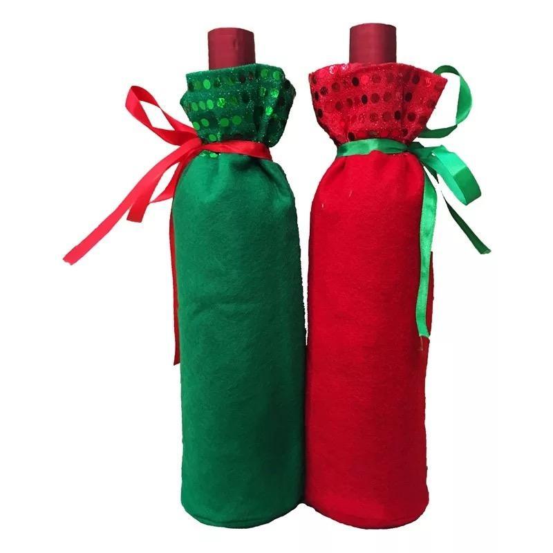 Xmas Wine Bottle Cover Bag Decoration Home Party Santa Claus Christmas Party Dinner