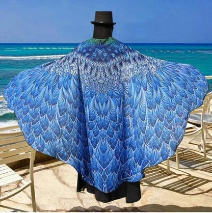 Chiffon Beach Butterfly Wing Print Shawl For Women