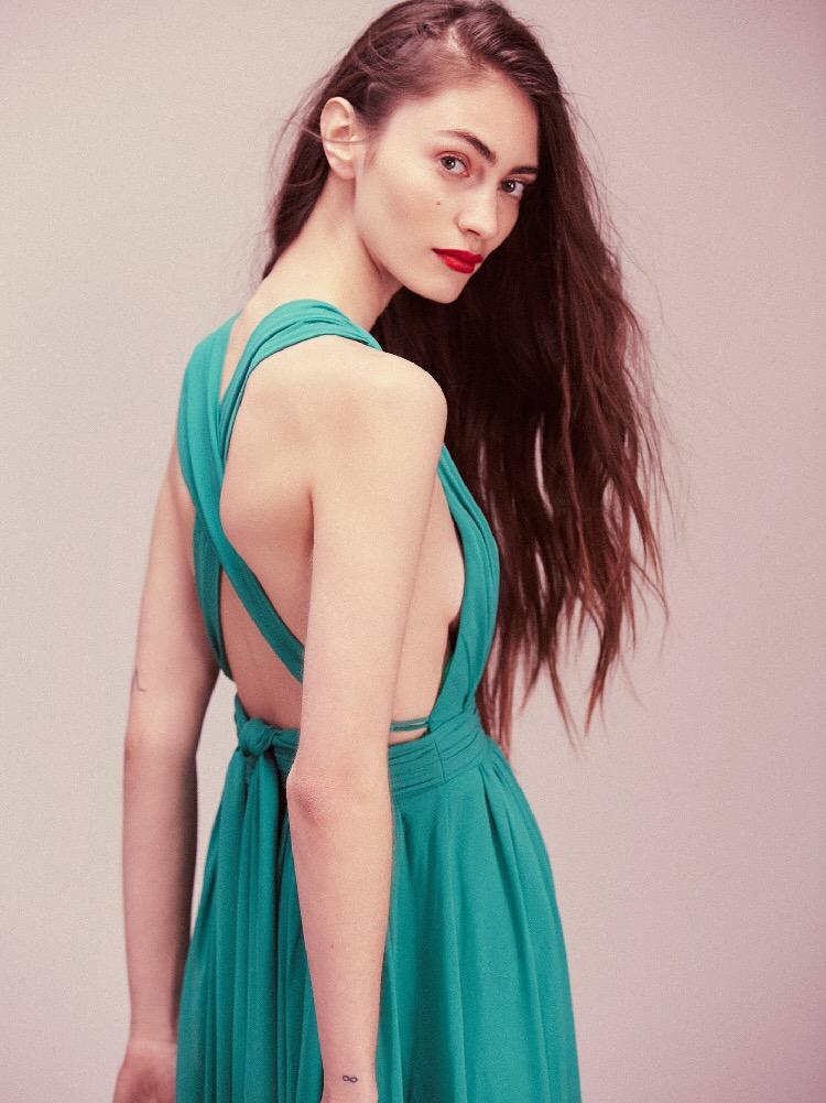 Bohemia Style Solid Color Backless Evening Dress