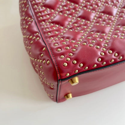 Christian Dior Studded Cannage Lady Red Bag