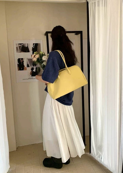 Structured Yellow Shoulder Bag With PU Leather