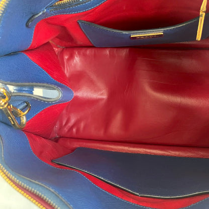 Prada Blue Saffiano Leather Handbag
