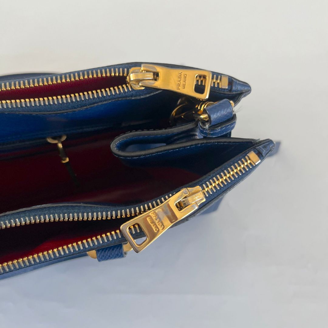 Prada Blue Saffiano Leather Handbag