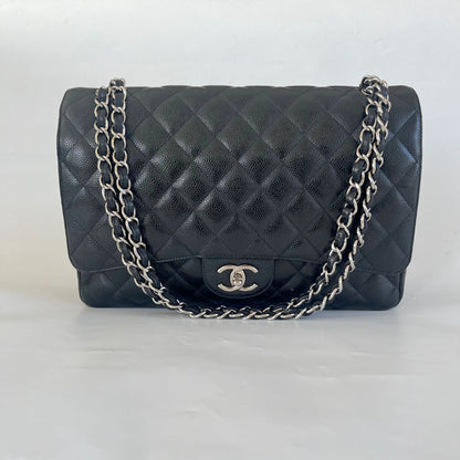 Chanel Black Maxi Classic Caviar Double Flap