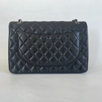 Chanel Black Maxi Classic Caviar Double Flap