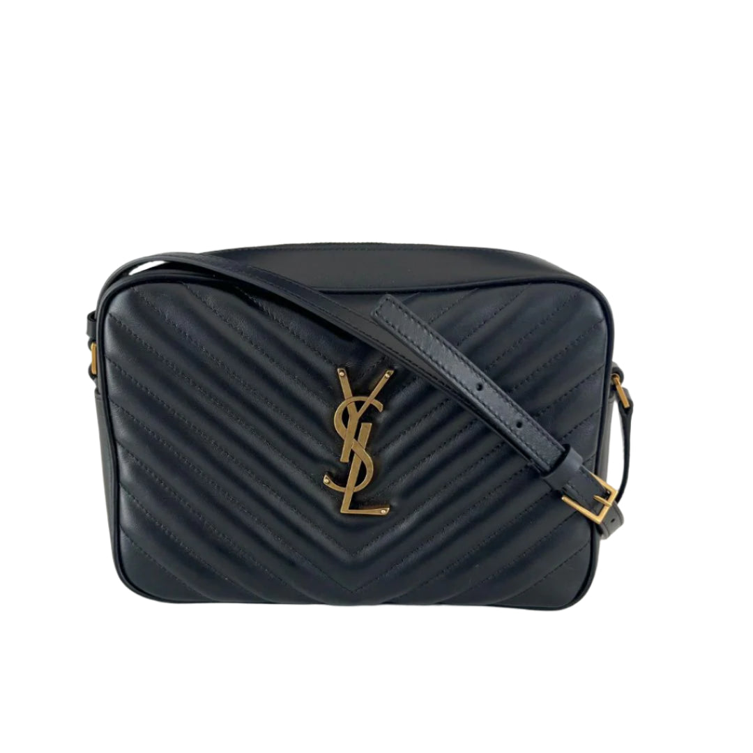 Saint Laurent Lou Camera Shoulder Bag in Quilted Leather
