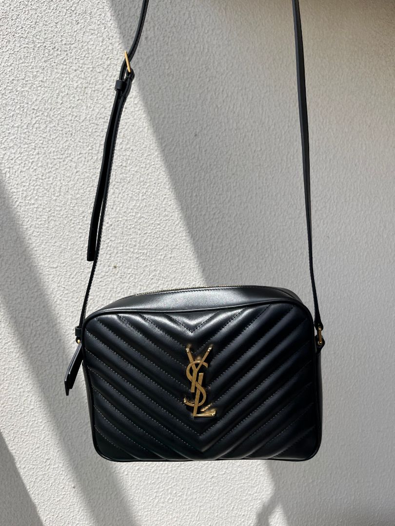 Saint Laurent Lou Camera Shoulder Bag in Quilted Leather