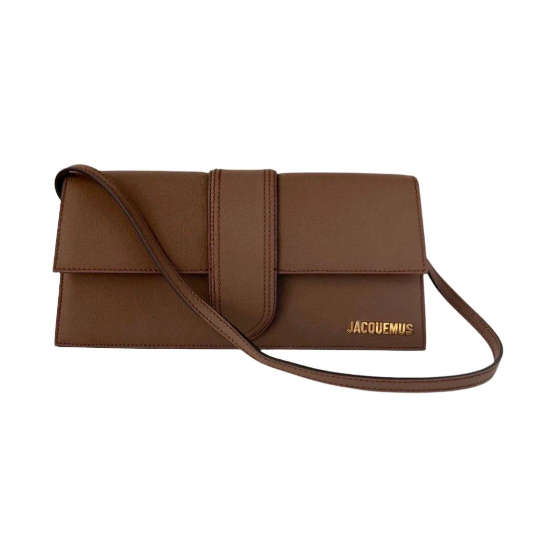Jacquemus La Bambino long brown suede shoulder bag