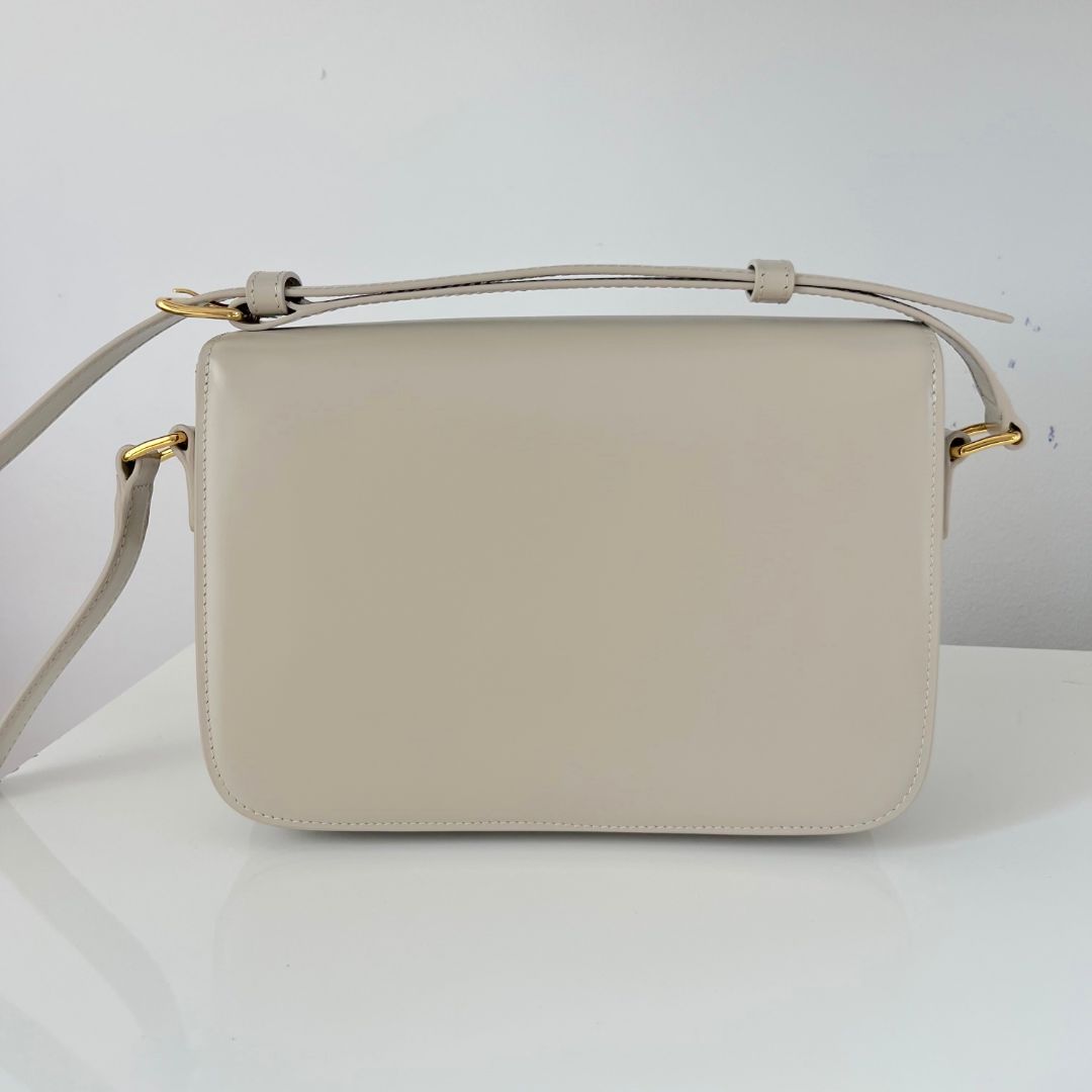 Celine Triomphe Classic Pale beige Flap Bag
