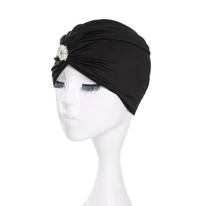 Trisass Floral Print & Solid Color Women Swim Cap
