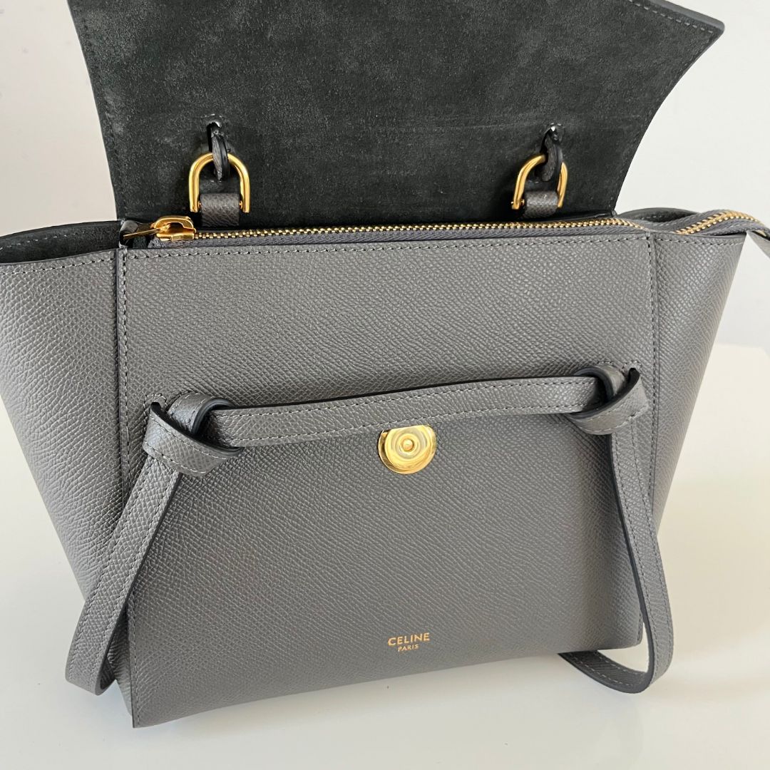 Celine Nano Dark Grey Belt Bag
