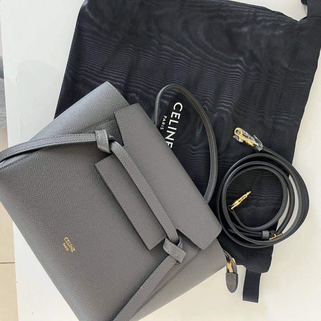 Celine Nano Dark Grey Belt Bag