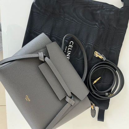 Celine Nano Dark Grey Belt Bag