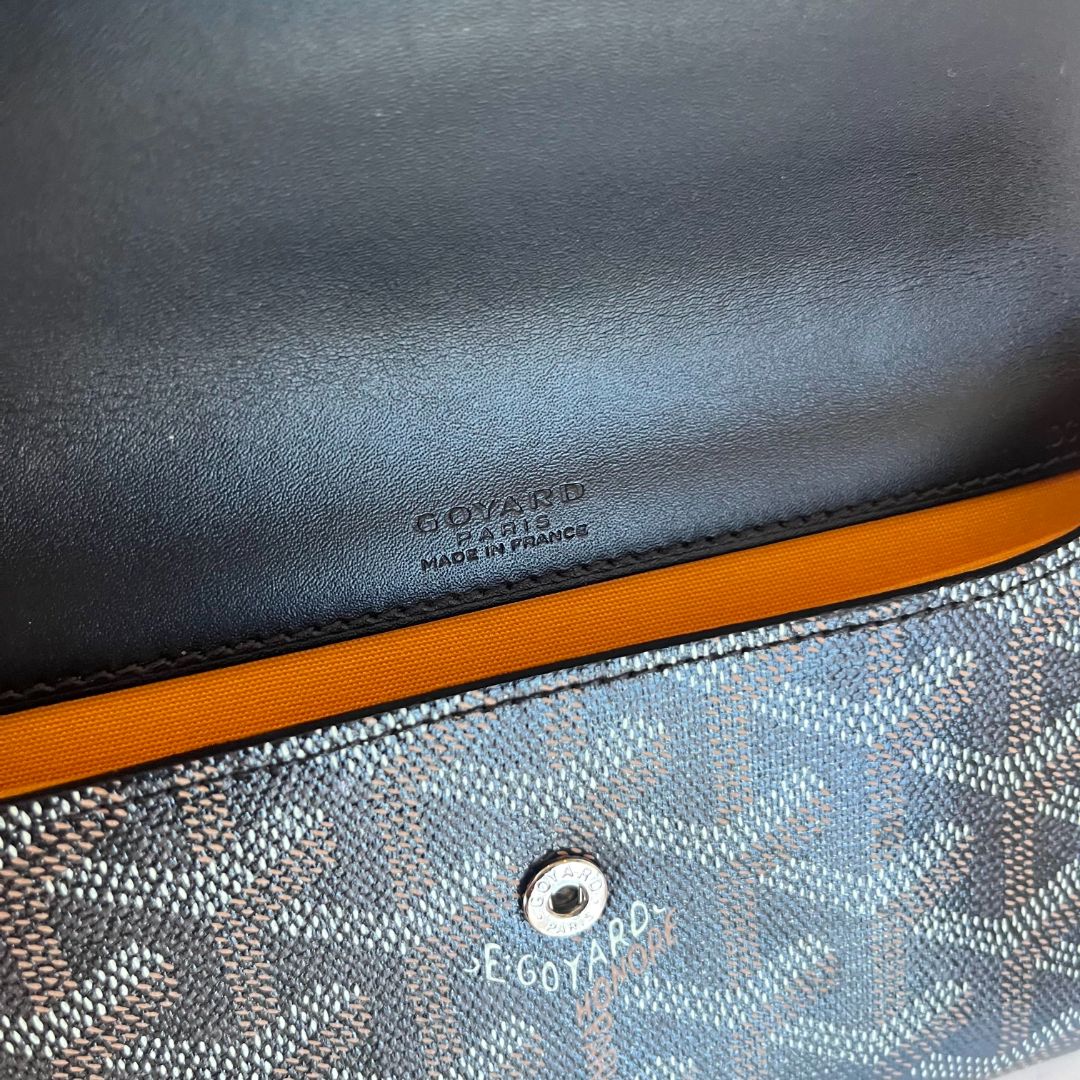 Goyard Black Goyardine Coated Canvas and Leather Monte Carlo Bois Small Clutch