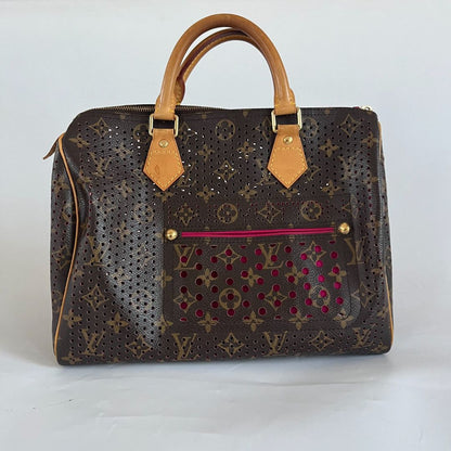 Louis Vuitton Fuscia Monogram Perforated Canvas Limited Edition Speedy 30 Bag