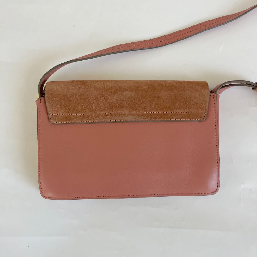 Chloe Pink Leather and Suede Small Faye Shoulder Bag