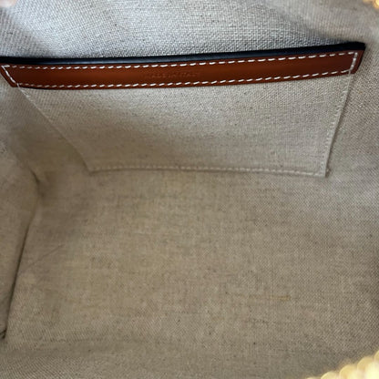 Celine Boston Cuir Triomphe in striped textile and calfskin
