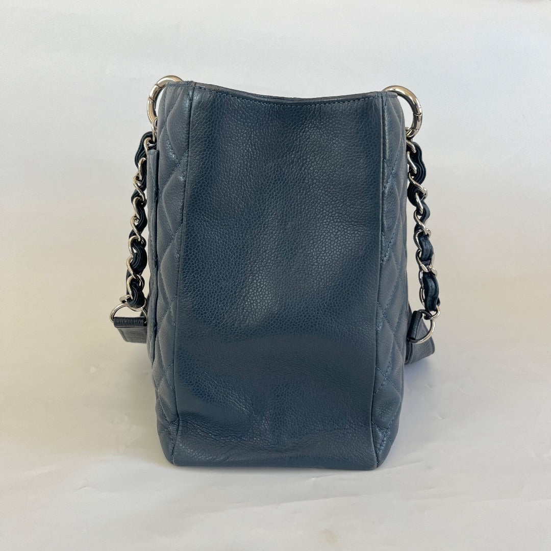 Chanel Blue Quilted Caviar Leather GST, PM Tote