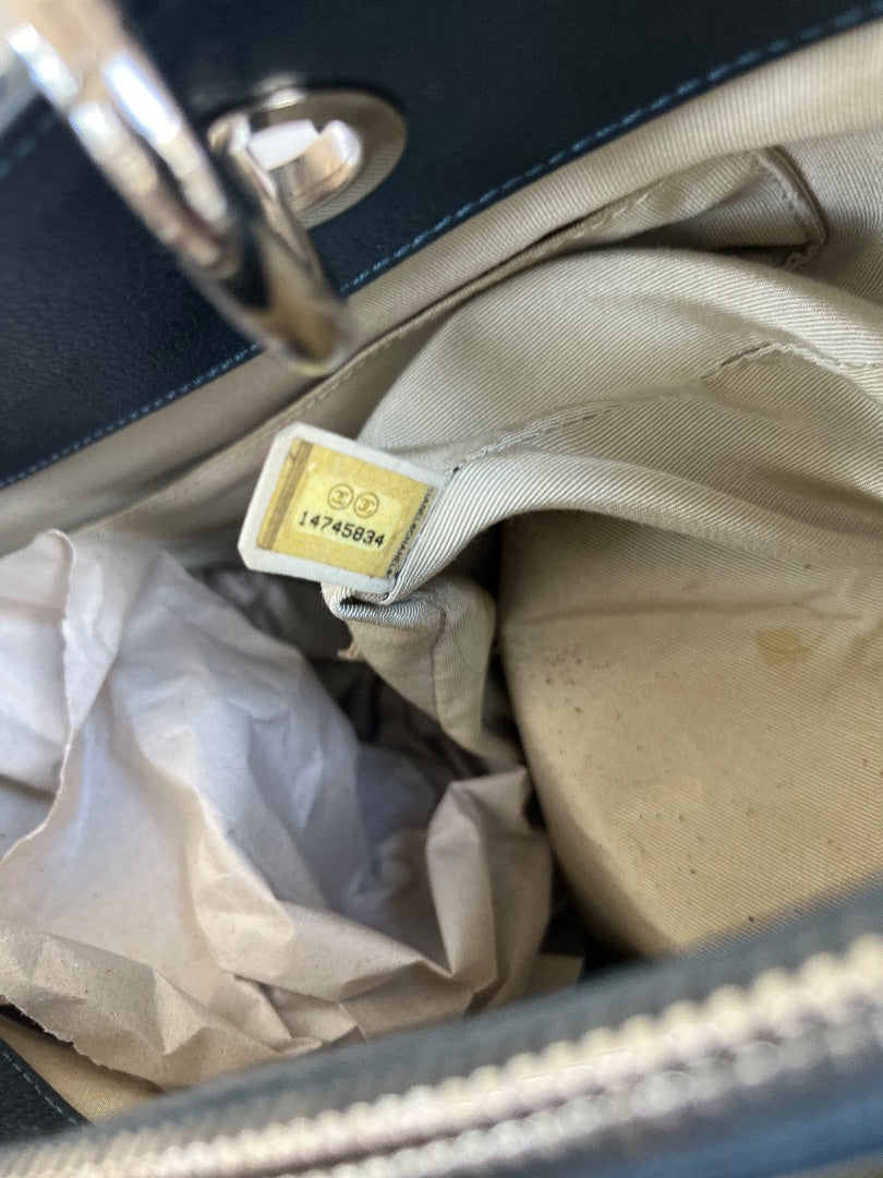 Chanel Blue Quilted Caviar Leather GST, PM Tote