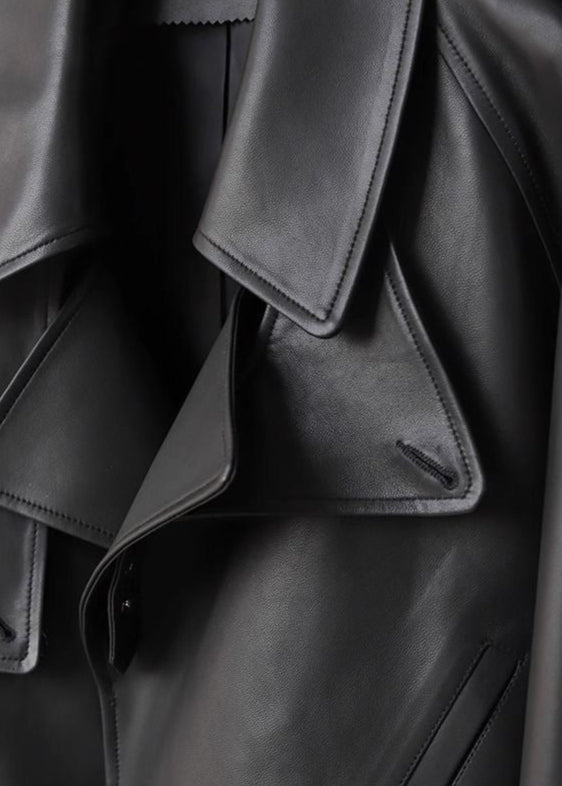 Cropped Faux Leather Biker Jacket Belted Moto Style