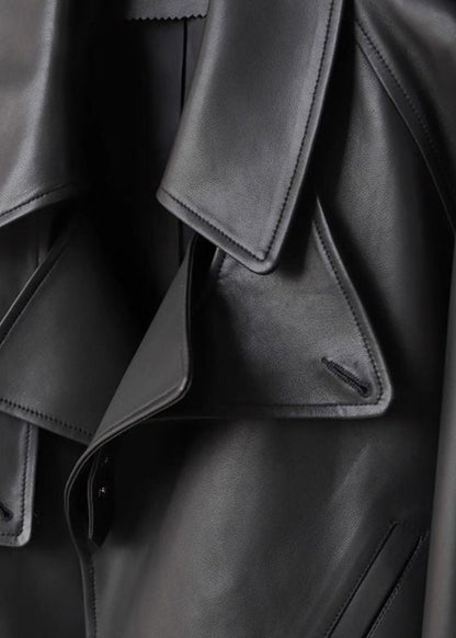 Cropped Faux Leather Biker Jacket Belted Moto Style
