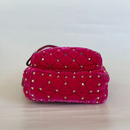 Valentino Pink Velvet Rockstud Backbag